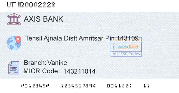Axis Bank VanikeBranch 