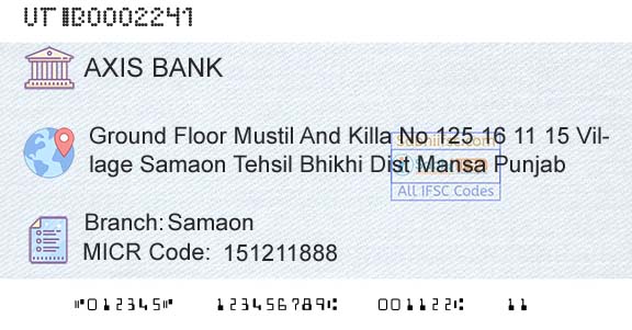 Axis Bank SamaonBranch 
