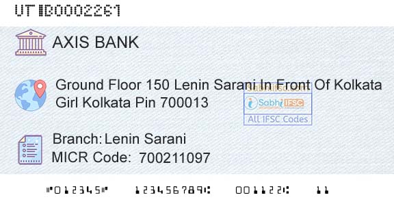 Axis Bank Lenin SaraniBranch 