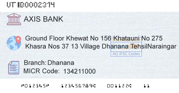 Axis Bank DhananaBranch 
