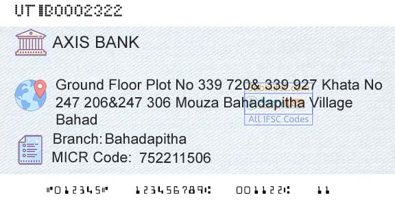 Axis Bank BahadapithaBranch 