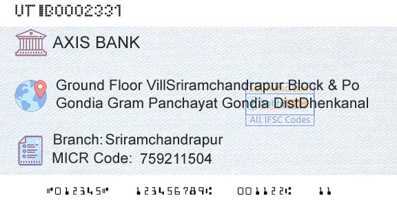Axis Bank SriramchandrapurBranch 