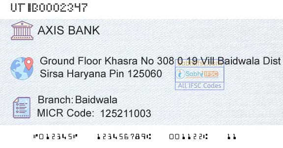 Axis Bank BaidwalaBranch 