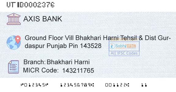 Axis Bank Bhakhari HarniBranch 