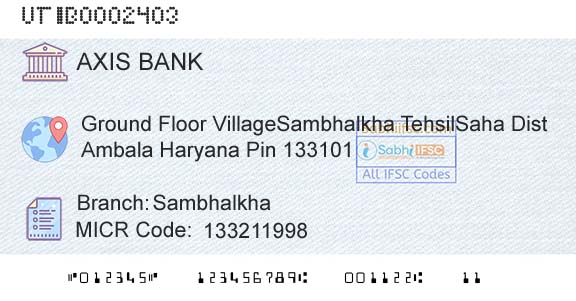Axis Bank SambhalkhaBranch 