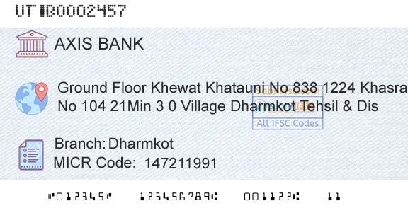 Axis Bank DharmkotBranch 