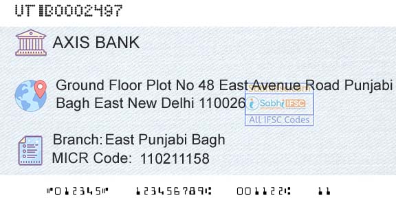 Axis Bank East Punjabi BaghBranch 