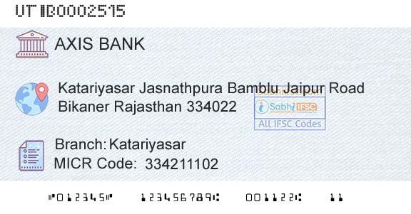 Axis Bank KatariyasarBranch 