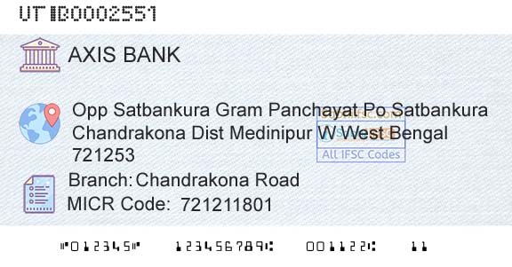 Axis Bank Chandrakona RoadBranch 