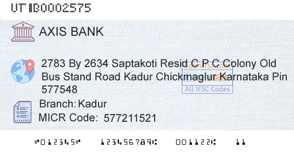 Axis Bank KadurBranch 