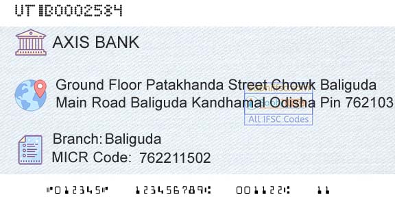 Axis Bank BaligudaBranch 