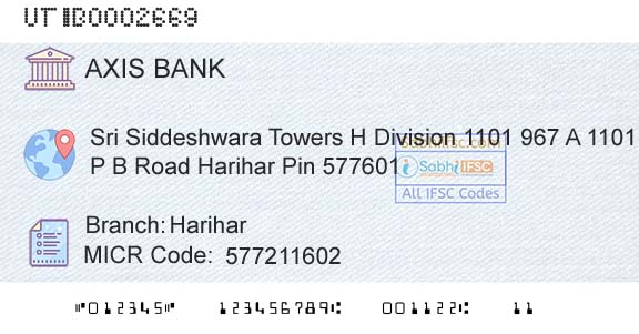 Axis Bank HariharBranch 