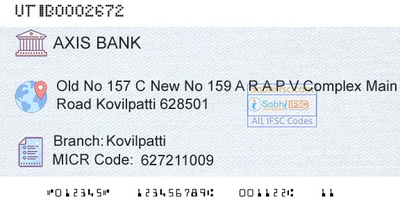 Axis Bank KovilpattiBranch 