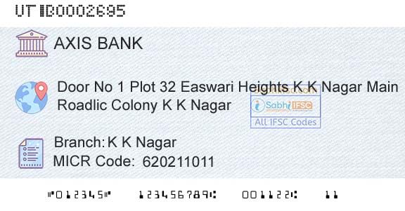 Axis Bank K K NagarBranch 