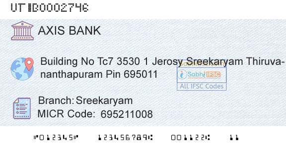 Axis Bank SreekaryamBranch 
