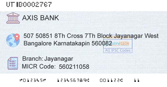 Axis Bank JayanagarBranch 