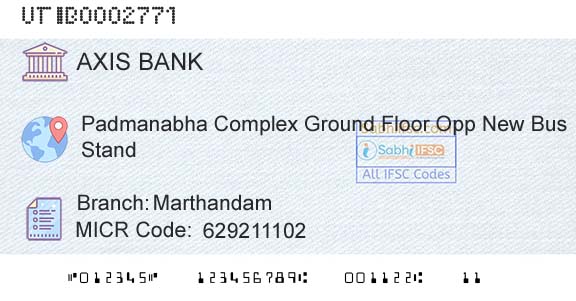 Axis Bank MarthandamBranch 