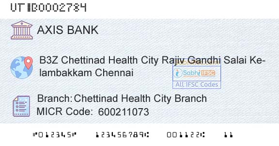 Axis Bank Chettinad Health City BranchBranch 
