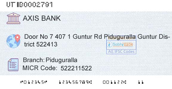 Axis Bank PidugurallaBranch 