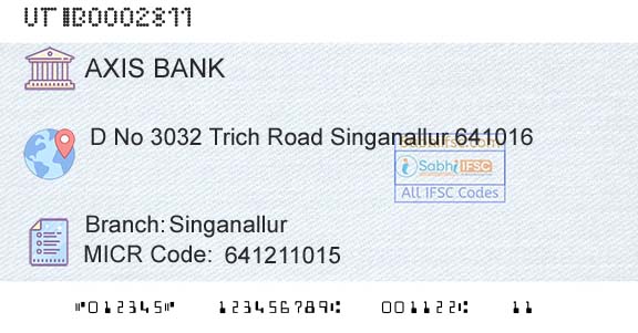 Axis Bank SinganallurBranch 