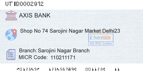 Axis Bank Sarojini Nagar BranchBranch 