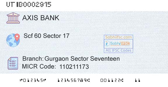 Axis Bank Gurgaon Sector SeventeenBranch 