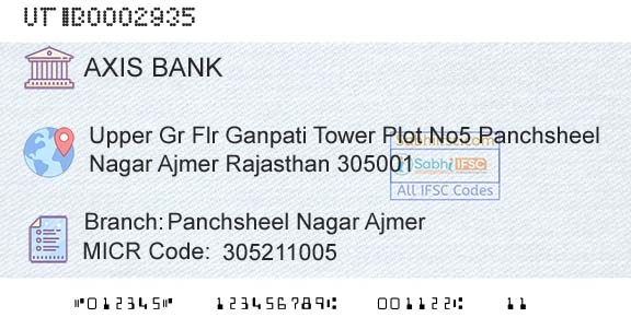 Axis Bank Panchsheel Nagar AjmerBranch 
