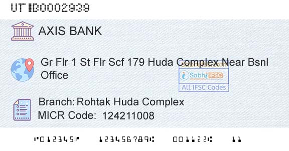 Axis Bank Rohtak Huda ComplexBranch 