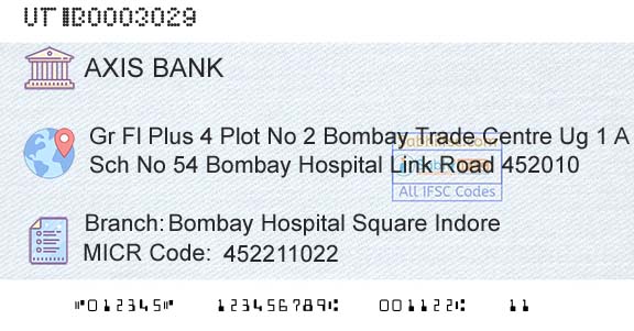 Axis Bank Bombay Hospital Square IndoreBranch 