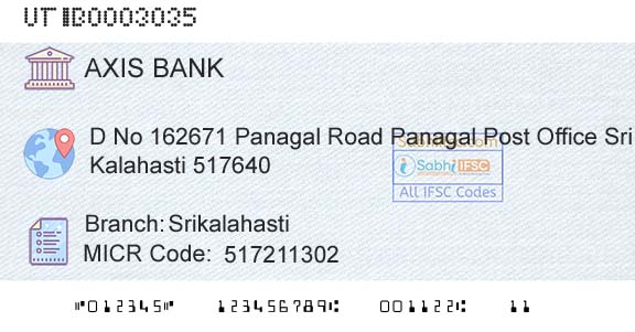 Axis Bank SrikalahastiBranch 