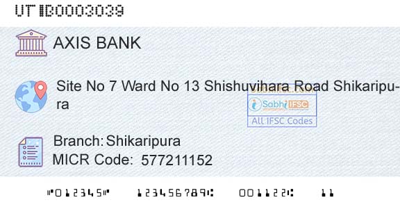 Axis Bank ShikaripuraBranch 