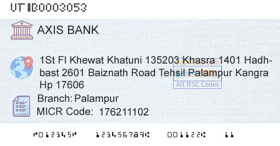 Axis Bank PalampurBranch 