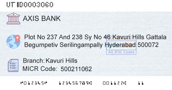 Axis Bank Kavuri HillsBranch 
