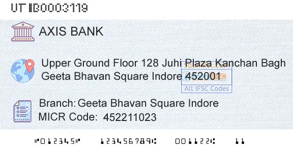 Axis Bank Geeta Bhavan Square IndoreBranch 