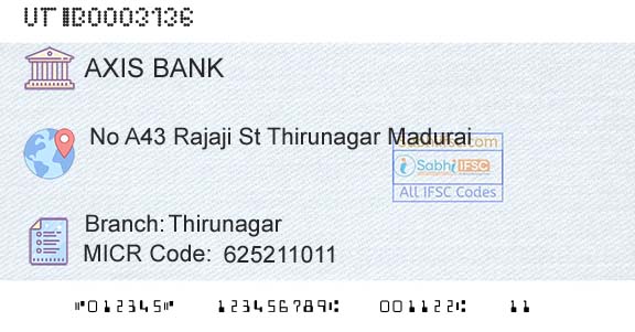 Axis Bank ThirunagarBranch 