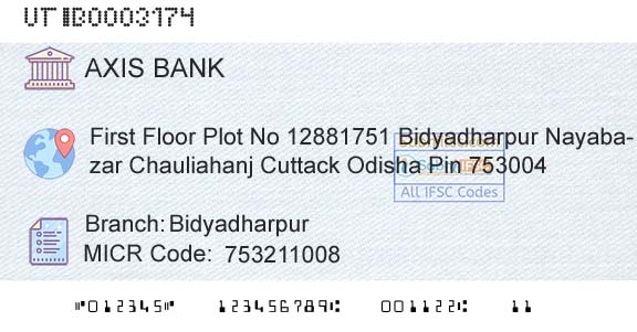 Axis Bank BidyadharpurBranch 