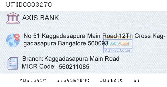 Axis Bank Kaggadasapura Main RoadBranch 