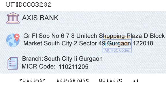 Axis Bank South City Ii GurgaonBranch 