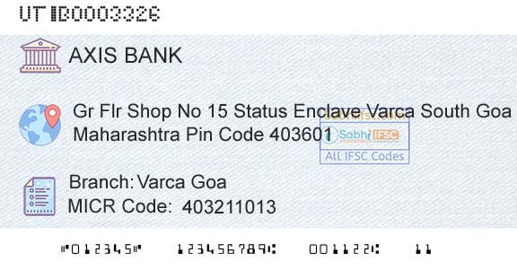 Axis Bank Varca GoaBranch 