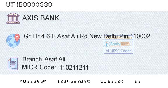 Axis Bank Asaf AliBranch 