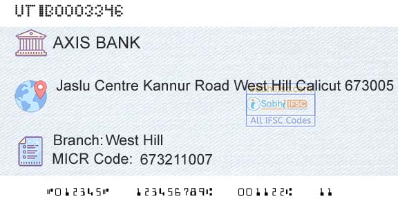 Axis Bank West HillBranch 