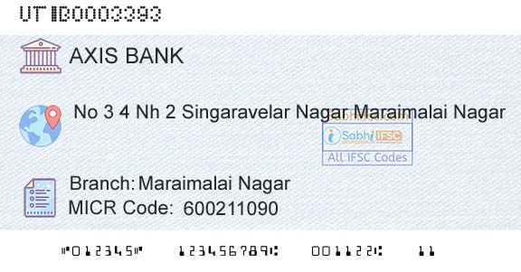 Axis Bank Maraimalai NagarBranch 
