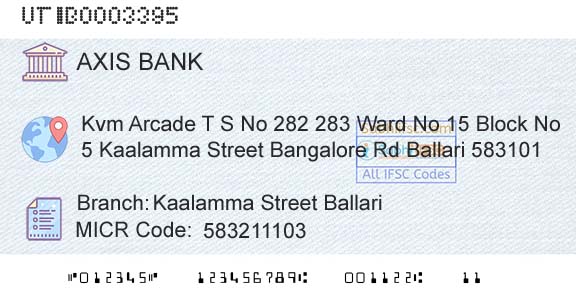 Axis Bank Kaalamma Street BallariBranch 
