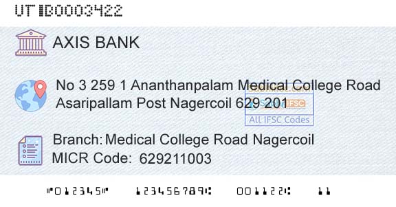 Axis Bank Medical College Road NagercoilBranch 