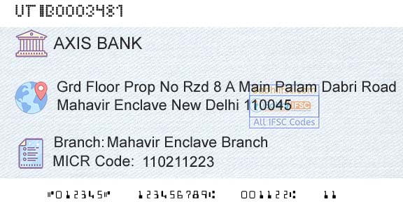 Axis Bank Mahavir Enclave BranchBranch 