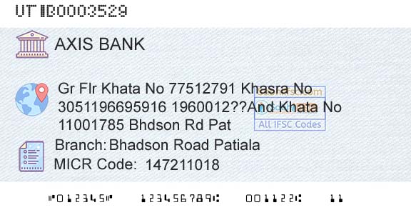 Axis Bank Bhadson Road PatialaBranch 