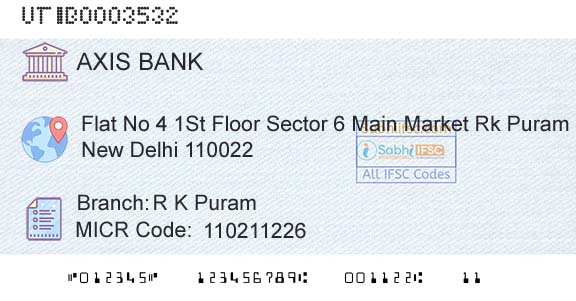 Axis Bank R K PuramBranch 