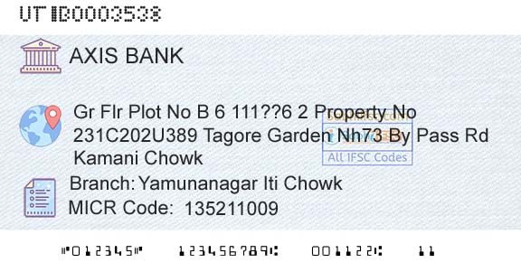 Axis Bank Yamunanagar Iti ChowkBranch 