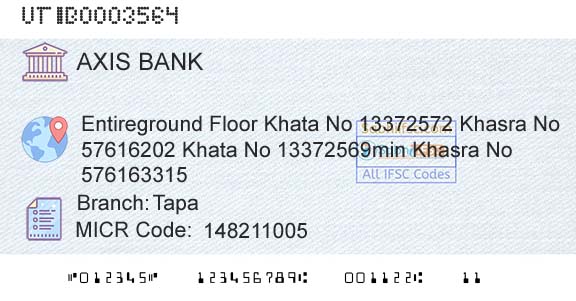 Axis Bank TapaBranch 
