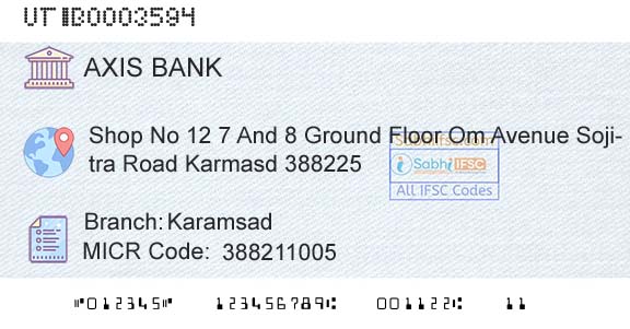 Axis Bank KaramsadBranch 